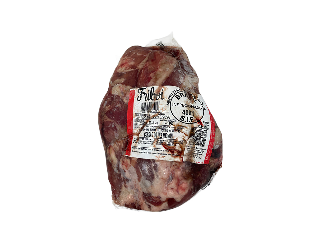 CORDÃO DO FILÉ MIGNON BOVINO CONGELADO FRIBOI 2 KG (CX 22 KG)